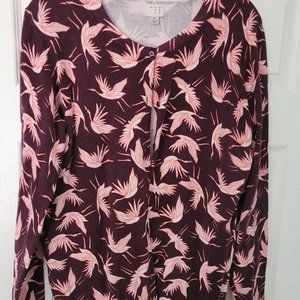 A New Day burgundy cotton blend cardigan XL‎